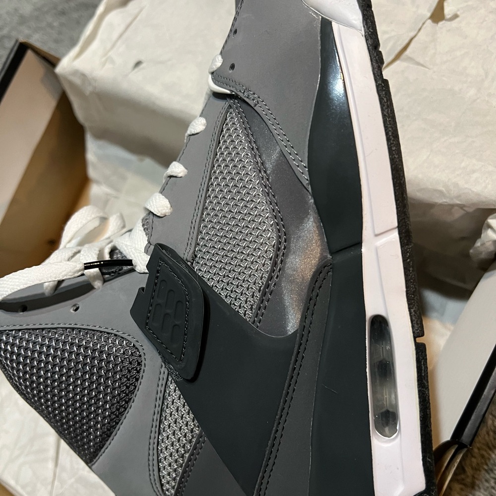 Gray and White High-Top Sneakers - Picture 2 of 10